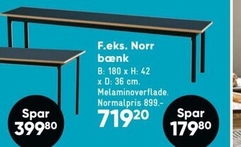 Bilka F.eks. Norr Bænk tilbud