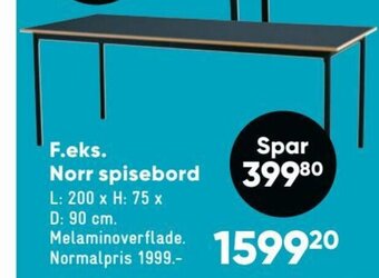 Bilka F.eks. Norr Spisebord tilbud
