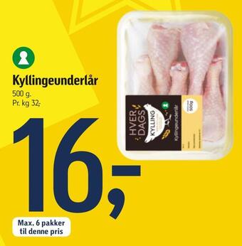 Føtex Kyllingeunderlår tilbud