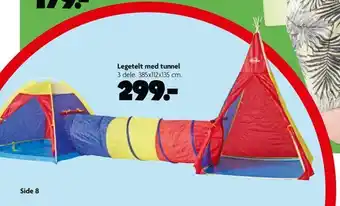 Legetelt med tunnel