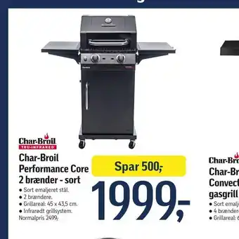 Føtex Char-broil performance core 2 brænder - sort tilbud