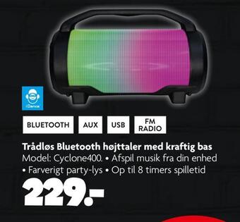 Trådløs bluetooth højttaler med kraftig bas
