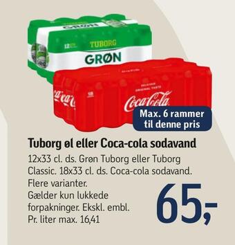 Føtex Tuborg øl eller coca-cola sodavand tilbud