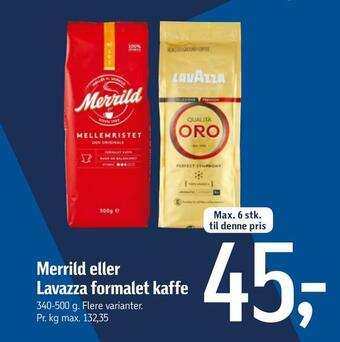 Merrild eller lavazza formalet kaffe