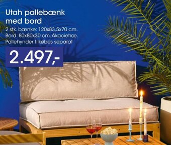 Bilka Utah Pallebænk Med Bord tilbud