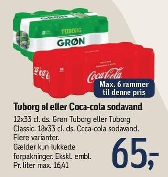 Føtex Tuborg øl eller coca-cola sodavand tilbud