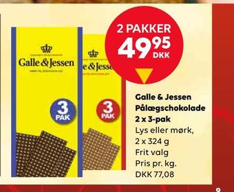 Galle & jessen pålægschokolade 2 x 3-pak