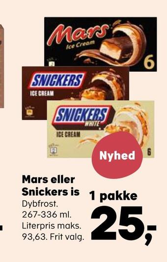 Kvickly Mars eller snickers is tilbud