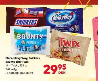 BorderShop Mars, milky way, snickers, bounty eller twix tilbud