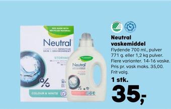 Kvickly Neutral vaskemiddel tilbud