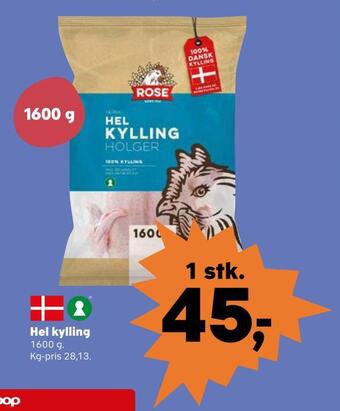 Kvickly Hel kylling tilbud