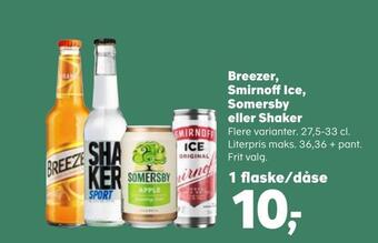SuperBrugsen Breezer, smirnoff ice, somersby eller shaker tilbud