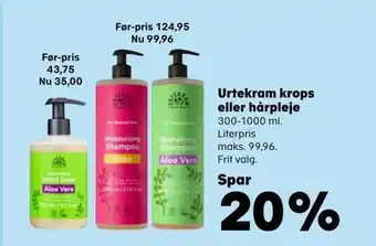 SuperBrugsen Urtekram krops eller hårpleje tilbud