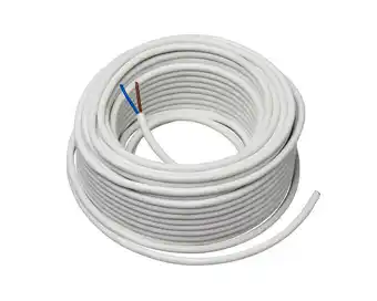 jem & fix Ledning 2 x 0,75 mm² h03vv-f rund hvid tilbud