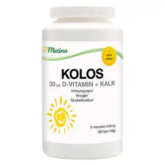 Mezina, kolos d-vitamin 30 mcg, 180 tab