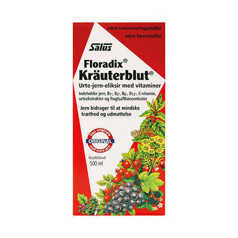 Helsemin Salus, floradix kräuterblut urte-jern mikstur salus, 500 ml tilbud
