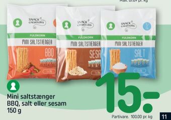 REMA 1000 Snack creations saltstænger tilbud