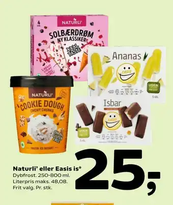 Coop 365 Naturli' eller Easis is tilbud