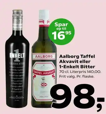 Coop 365 Aalborg Taffel Akvavit eller 1-Enkelt Bitter tilbud