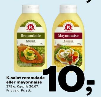 Coop 365 K-salat remoulade eller mayonnaise tilbud