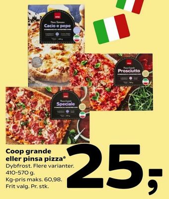 Coop 365 Coop grande eller pinsa pizza tilbud