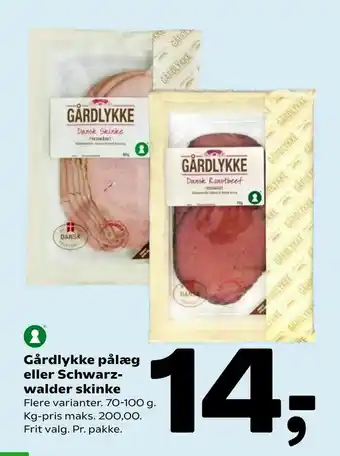 Coop 365 Gårdlykke pålæg eller Schwarz- walder skinke tilbud