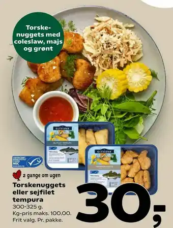 Torskenuggets eller sejfilet tempura