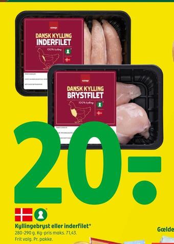 Coop 365 Kyllingebryst eller inderfilet tilbud