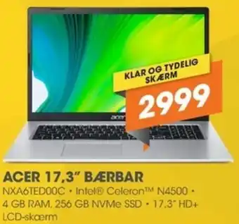 Expert Acer 17,3" Bærbar NXA6TED00C tilbud