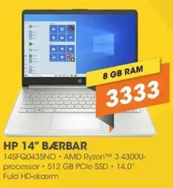 Expert hp 14" Bærbar 14SFQ0435NO tilbud