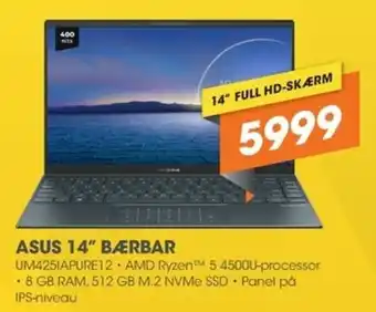 Expert ASUS 14" Bærbar UM425IAPURE12 tilbud