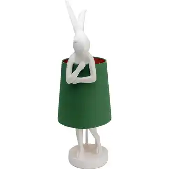 Kanin bordlampe hvid/grøn 68 cm