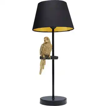 Papegøje bordlampe, sort/guld