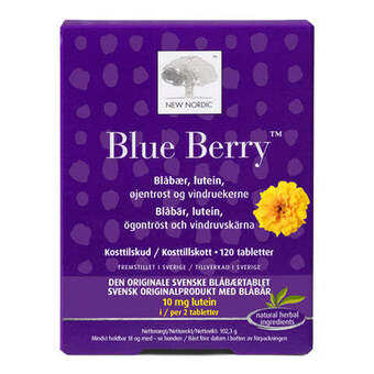 Helsemin New nordic, blue berry original, 120 tab tilbud