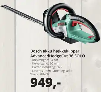 10-4 Byggecenter Bosch Akku Hækkeklipper AdvancedHedgeCut 36 Solo tilbud