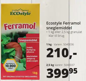 Ecostyle Ferramol Sneglemiddel 1 kg