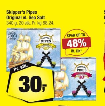 Calle Skippers pipes lakridspiber seasalt tilbud