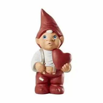 Imerco Klarborg nisse martin med hjerte - h 80 cm - keramik - rød/ grå tilbud