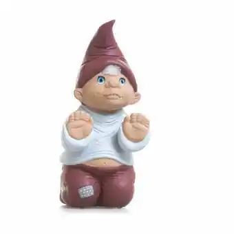 Imerco Klarborg nisse bjørn - h 28 cm - keramik - rød/ grå tilbud