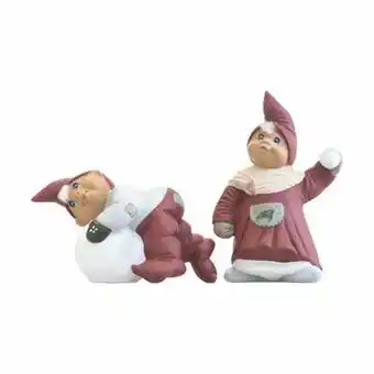 Imerco Klarborg årsnissepar 2011 lærke & villads - h 13 cm - keramik - rød/ grå tilbud