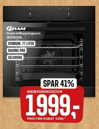 Skousen Gram indbygningsovn 16OI610B tilbud