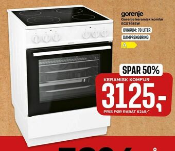 Skousen Gorenje keramisk komfur ECS7615W tilbud