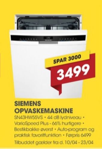 Siemens opvaskemaskine