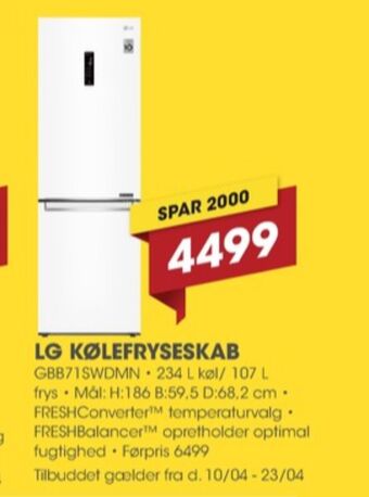 Punkt1 Lg køle/fryseskab tilbud