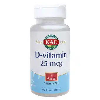 Helsemin Kal, d-vitamin 25 mcg, 100 kap tilbud