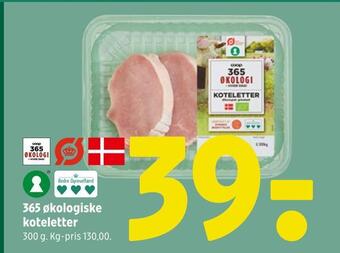 Coop 365 365 økologiske koteletter tilbud