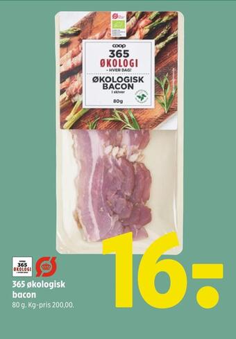Coop 365 365 økologisk bacon tilbud