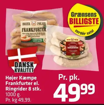 Fleggaard Højer kæmpe frankfurter el. ringrider 8 stk tilbud