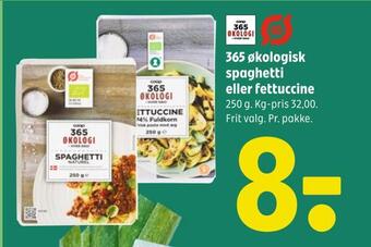 Coop 365 365 økologisk spaghetti eller fettuccine tilbud
