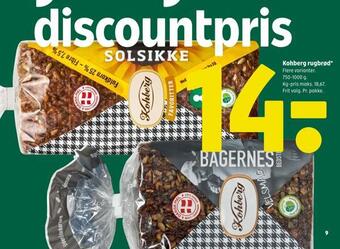 Coop 365 Kohberg rugbrød tilbud